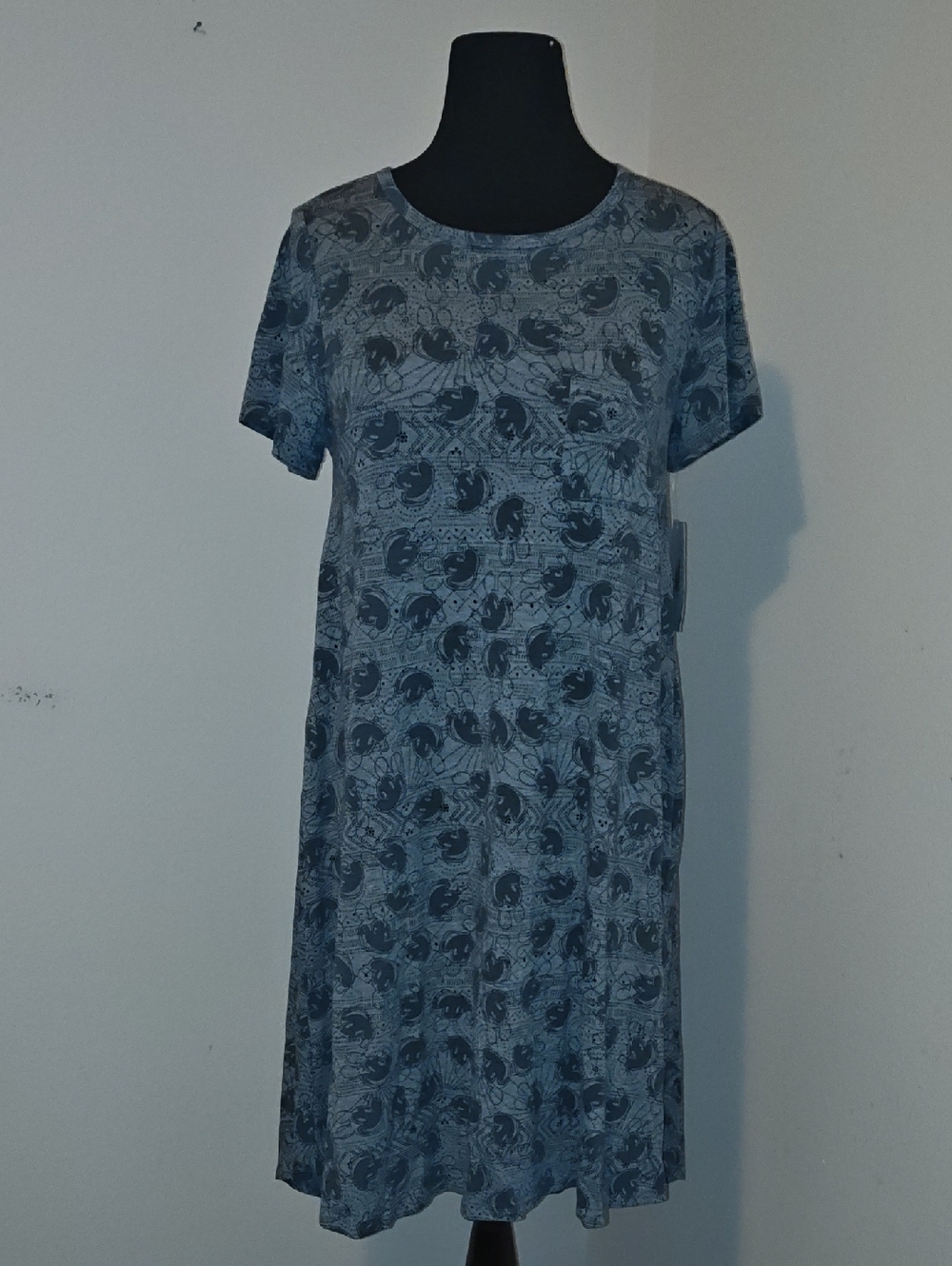 Grey Disney Character Mickey Short-Sleeve Women’s Carly Trapeze Dress